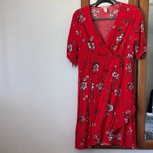 H&M Red Floral  Dress size medium